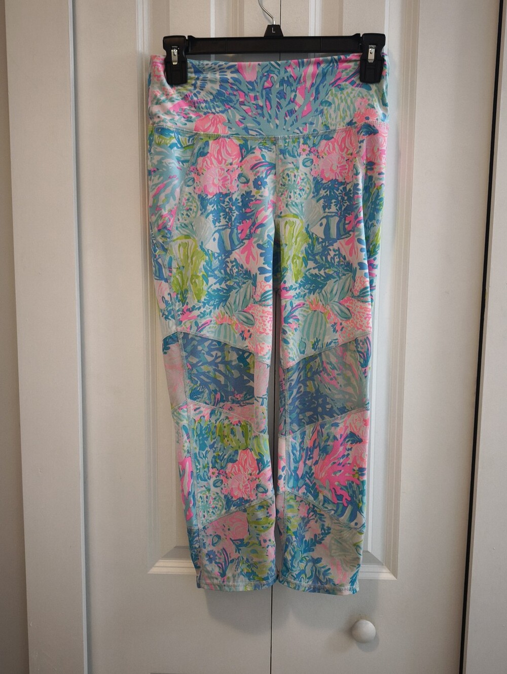 Lilly Pulitzer Colorful Tropical Print Leggings - Pink & Blue